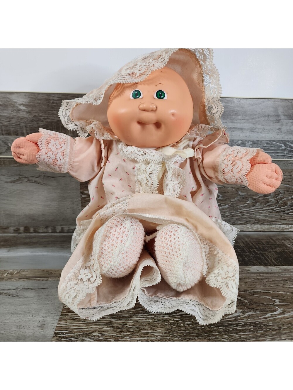 Vtg Cabbage Patch Kids Doll Baby 1978/1982 Green Eyes 14 Inches Xavier Roberts